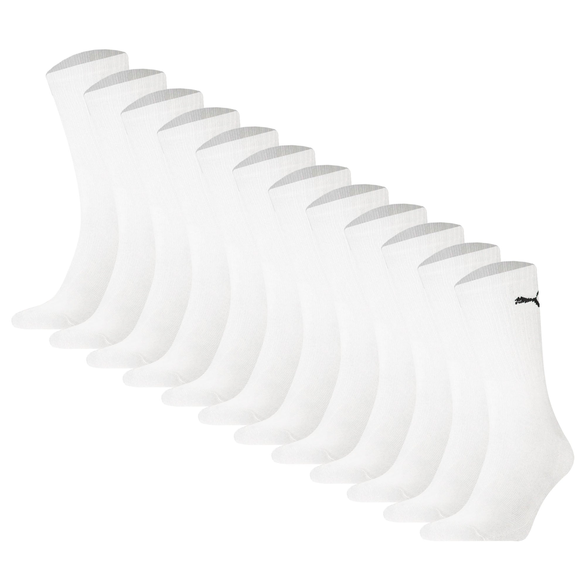 PUMA Unisex Sportsocken, 12er Pack - Sport Crew Socken, ECOM, Logo, einfarbig