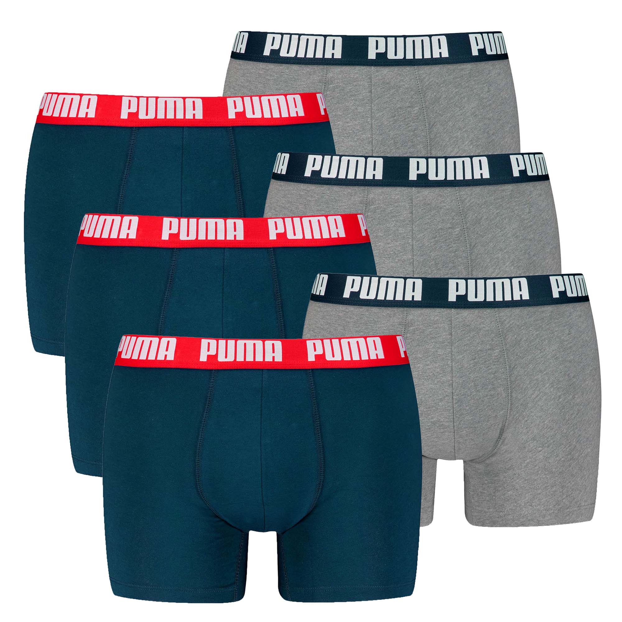 PUMA Herren Boxershorts, 6er Pack - Everyday Basic Boxers 6P, Cotton Stretch, einfarbig
