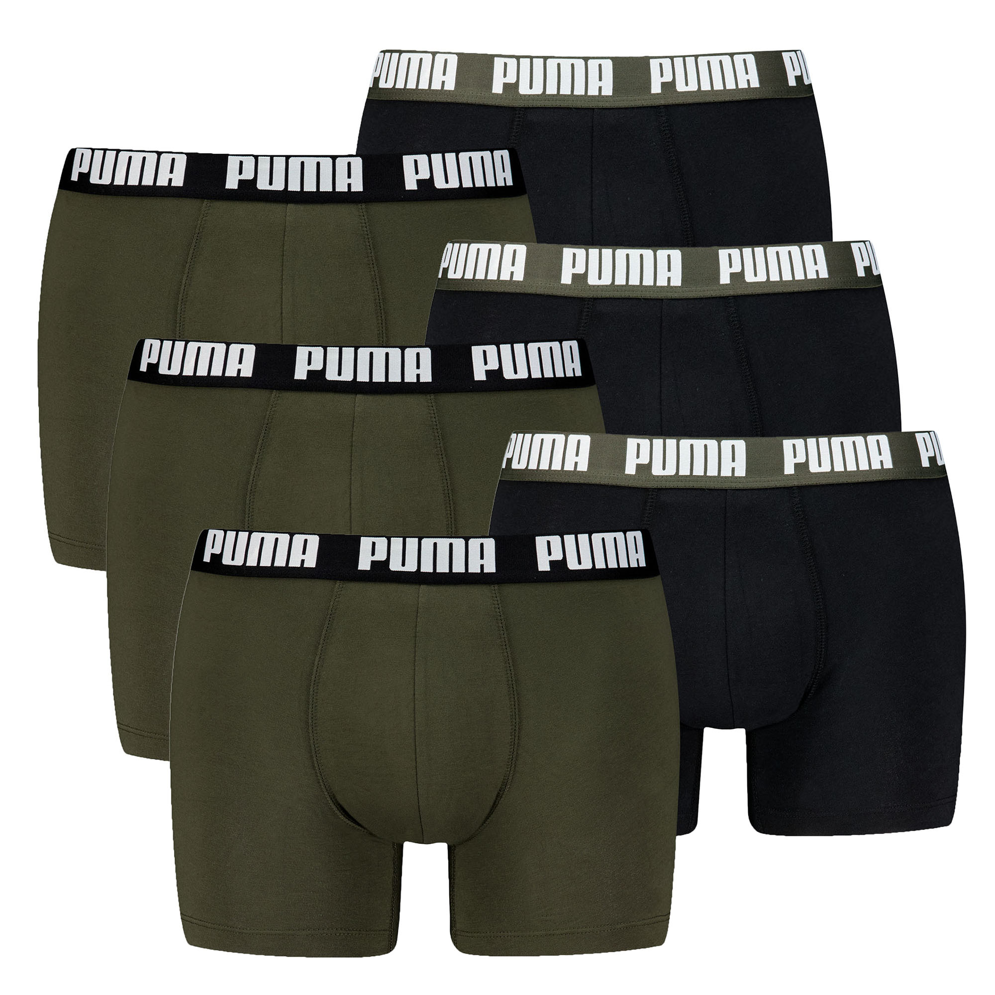 PUMA Herren Boxershorts, 6er Pack - Everyday Basic Boxers 6P, Cotton Stretch, einfarbig