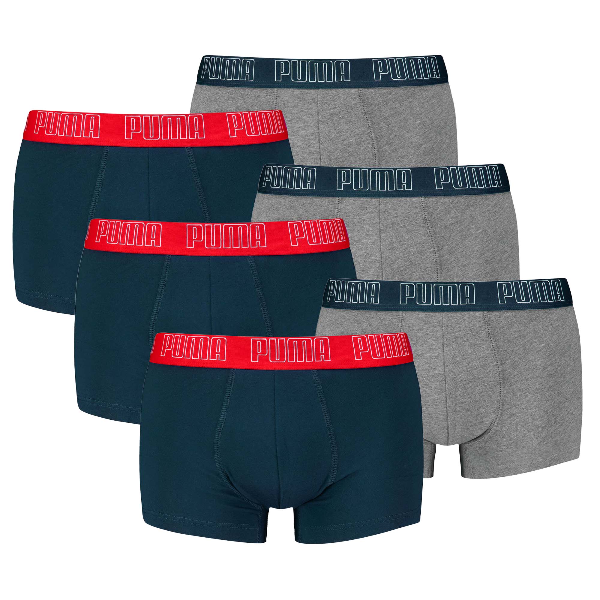 PUMA Herren Boxershorts, 6er Pack - Everyday Trunks 6P, Cotton Stretch, einfarbig