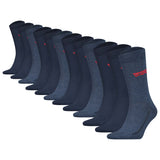 Levi's Men's Socks 12 Pack- Regular Cut Batwing, ECOM, Logo, Solid Colour