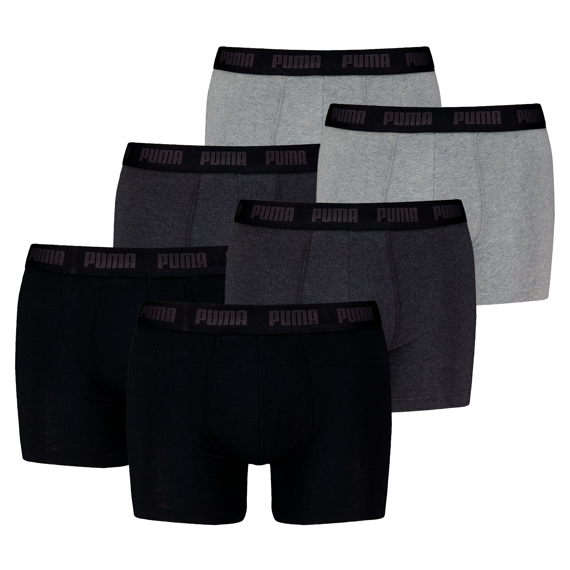 PUMA Herren Boxershorts, 6er Pack - Everyday Boxers 6P, Cotton Stretch, einfarbig