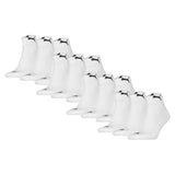 PUMA Unisex 12-Pack Cushioned Quarter Socks, Logo, Solid Colour