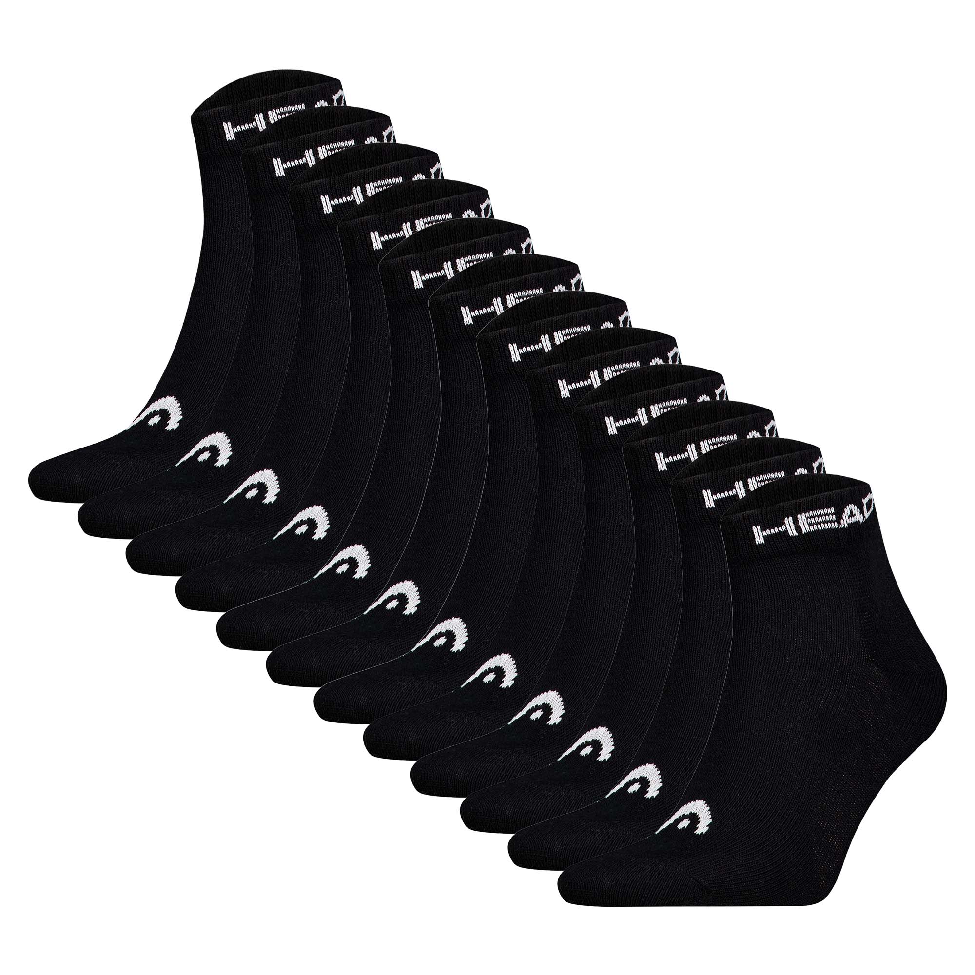 HEAD Unisex Quarter Socken, 12er Pack - Elements All Sport Quarter, Logo, einfarbig