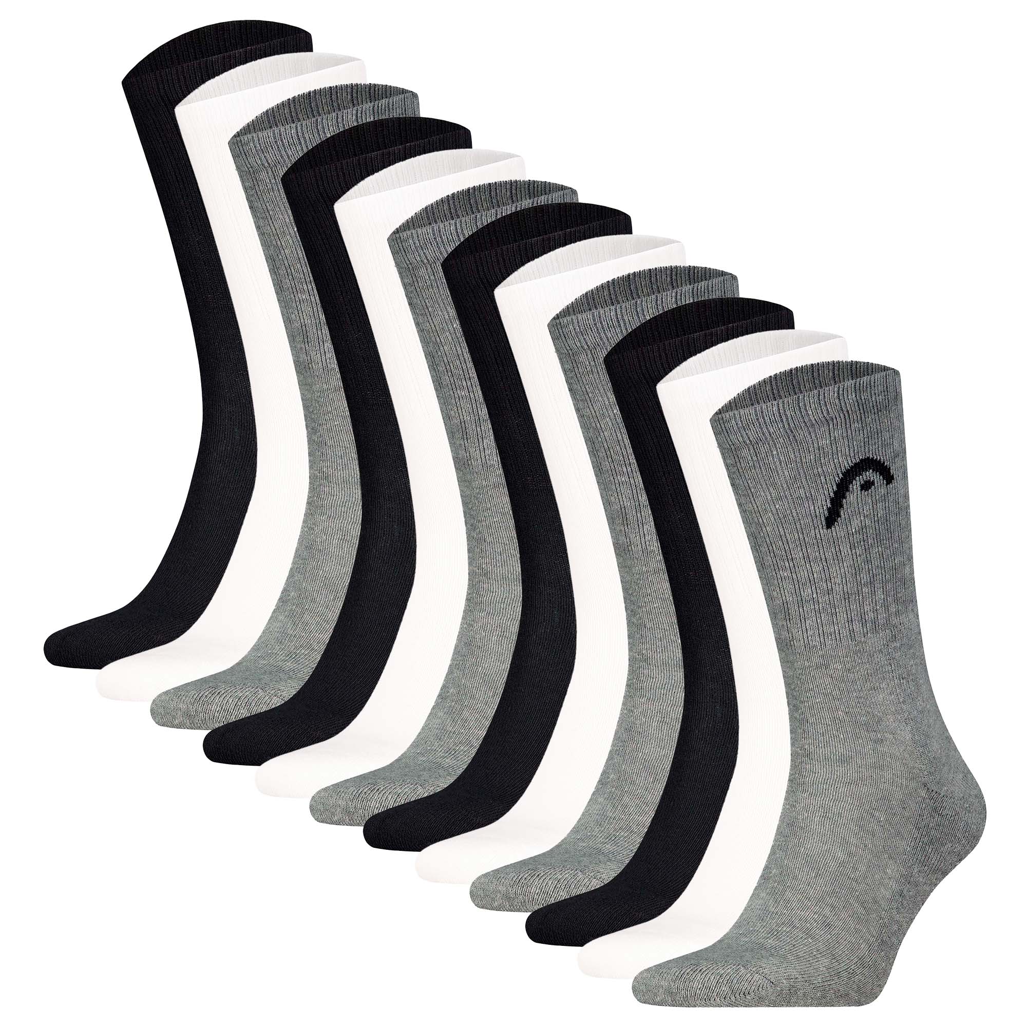 HEAD Unisex Socken, 12er Pack - All Sport Training Crew, Sportsocken, Logo