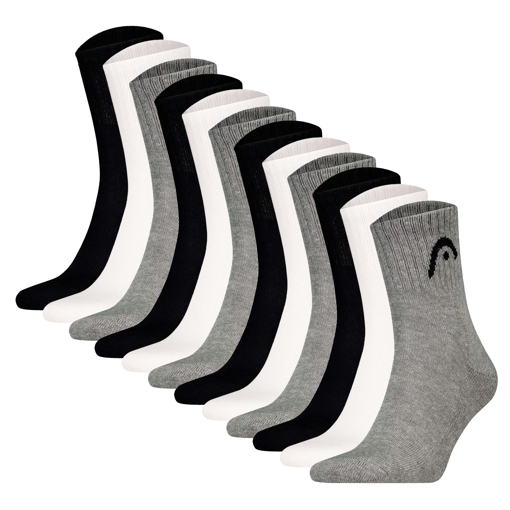 HEAD Unisex Socken, 12er Pack -  All Sports Training Short Crew, Sportsocken, Logo, einfarbig