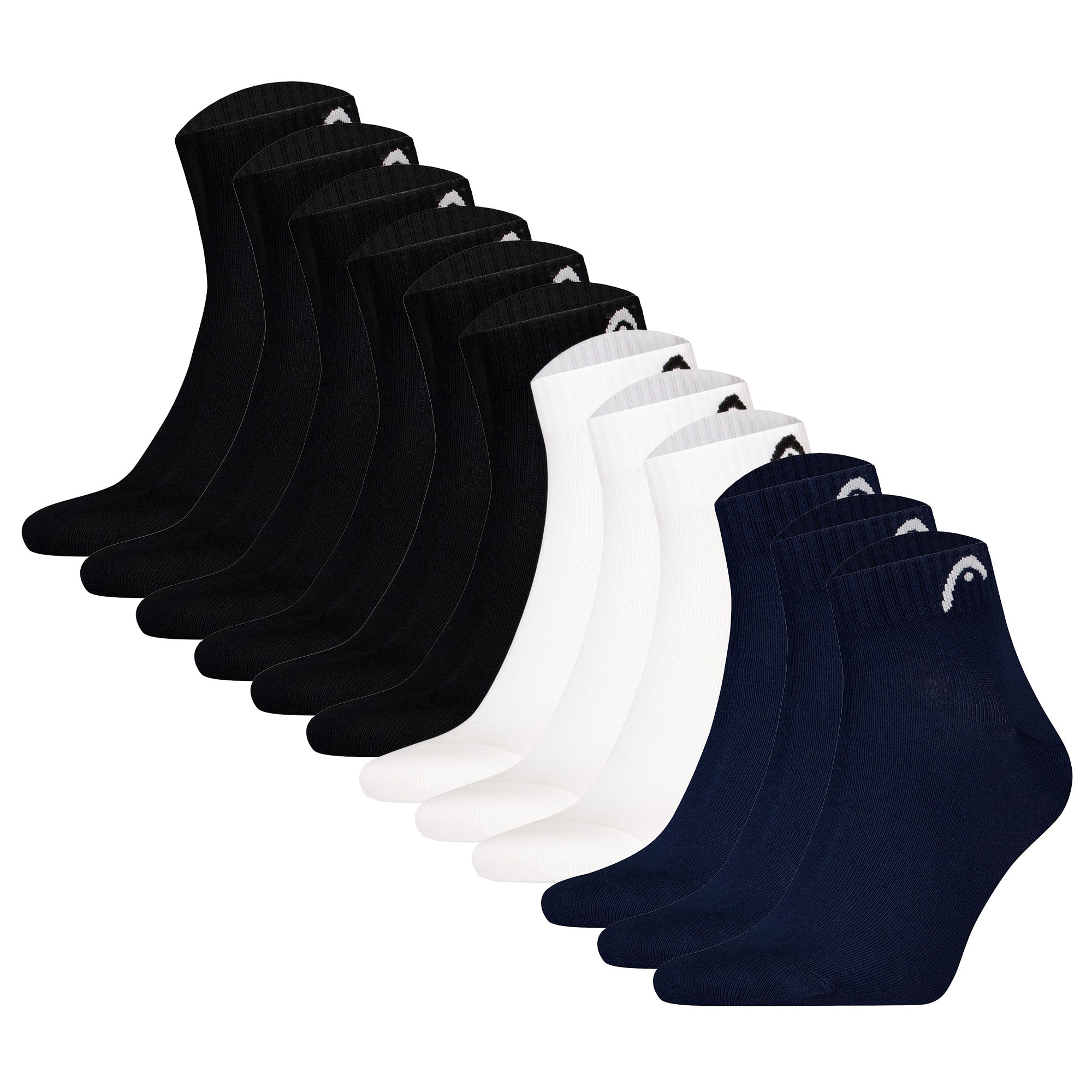 HEAD Unisex Quarter Socken, 12er Pack - All Sports Training Quarter 12P, Logo, einfarbig