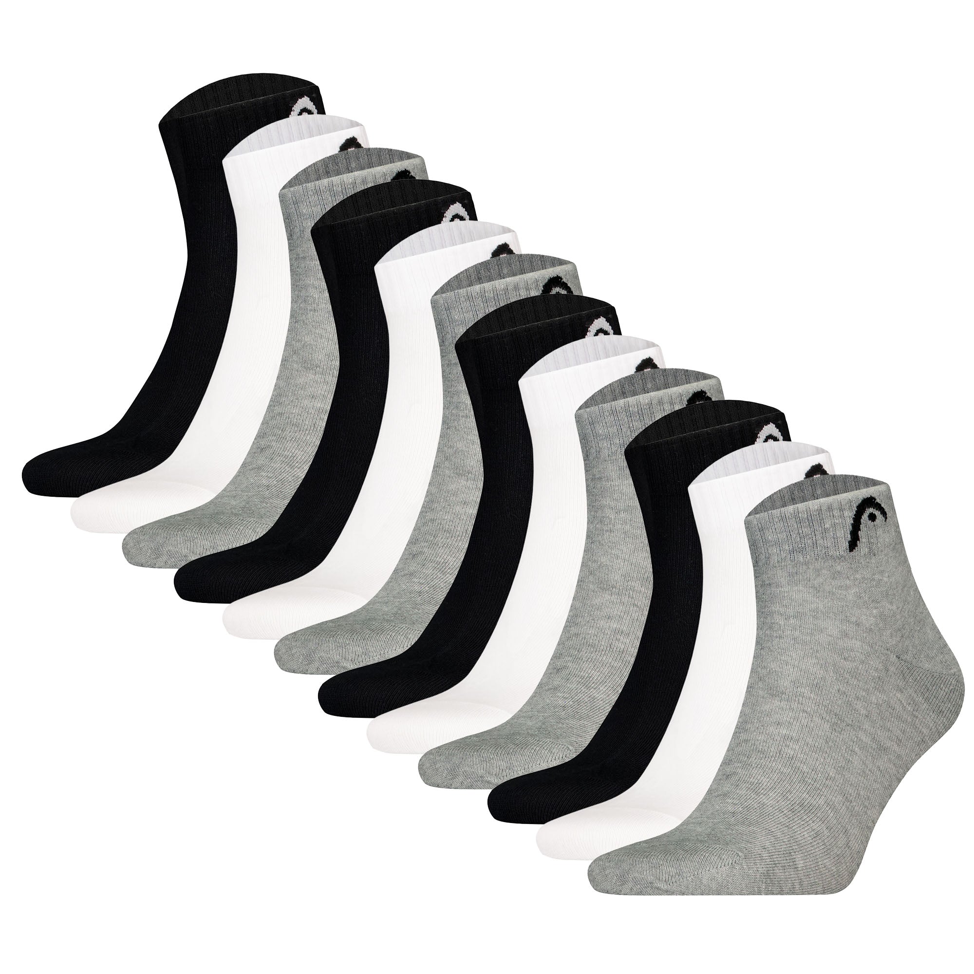 HEAD Unisex Quarter Socken, 12er Pack - All Sports Training Quarter 12P, Logo, einfarbig