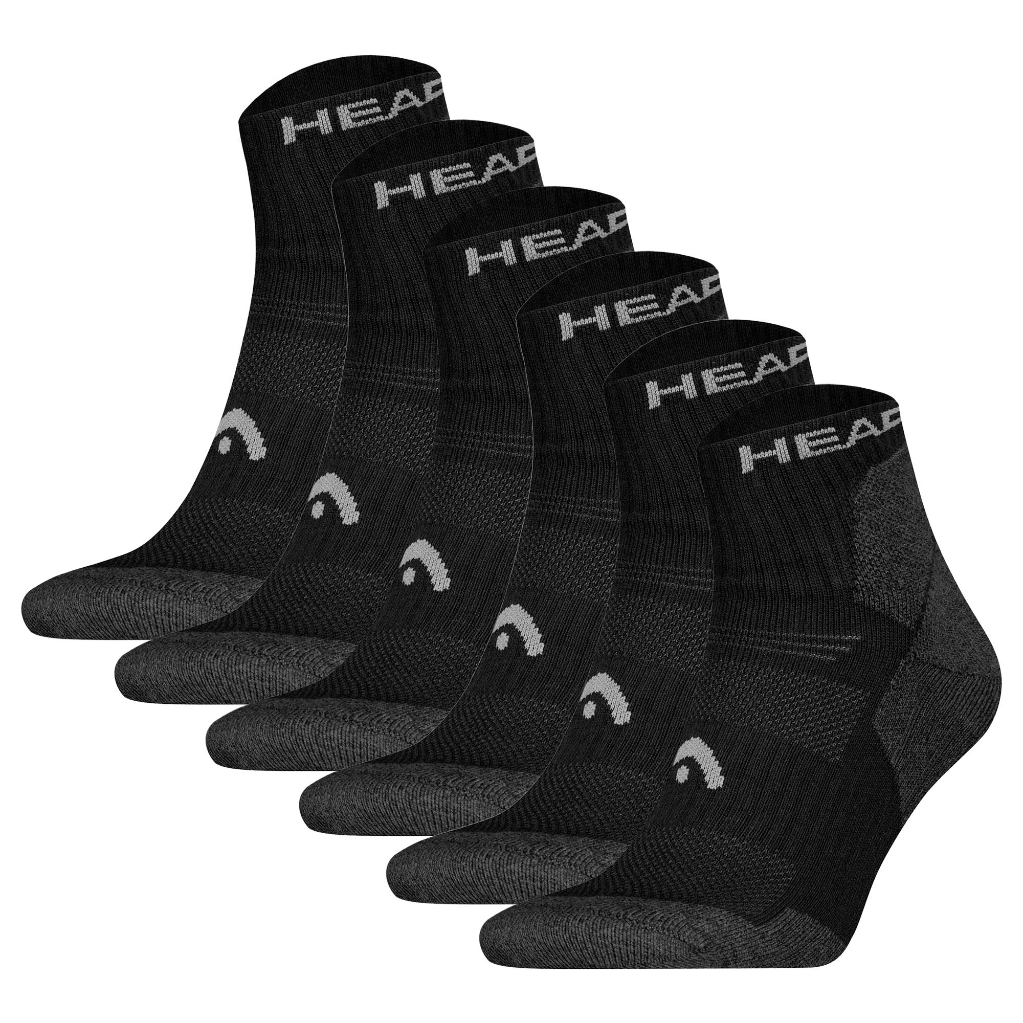 HEAD Unisex Quarter-Wandersocken, 6er Pack - Hiking All Climates Quarter 6P, Sportsocken, Logo