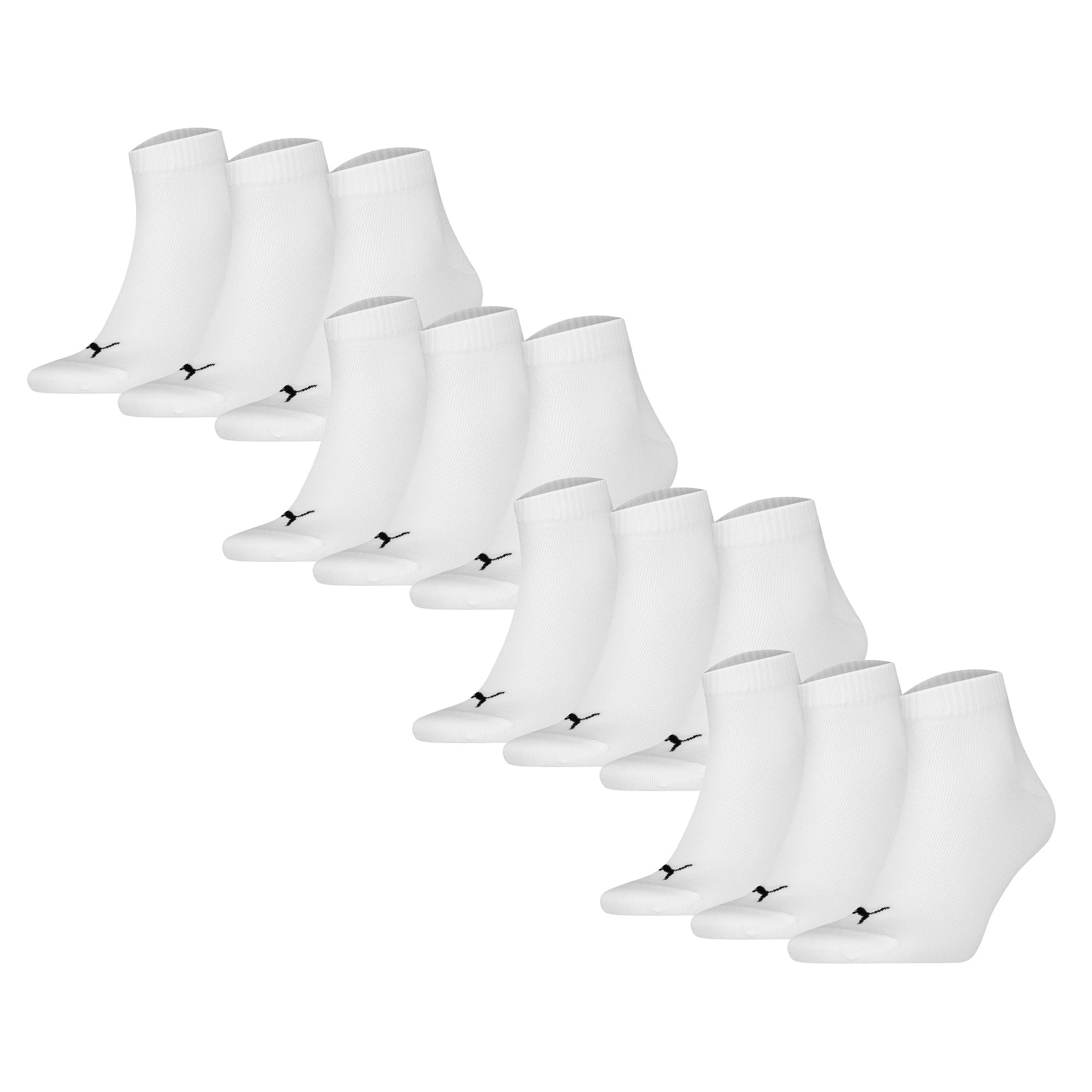 PUMA Unisex Quarter socks, 12-pack - Quarter Plain 12P, logo, solid colour