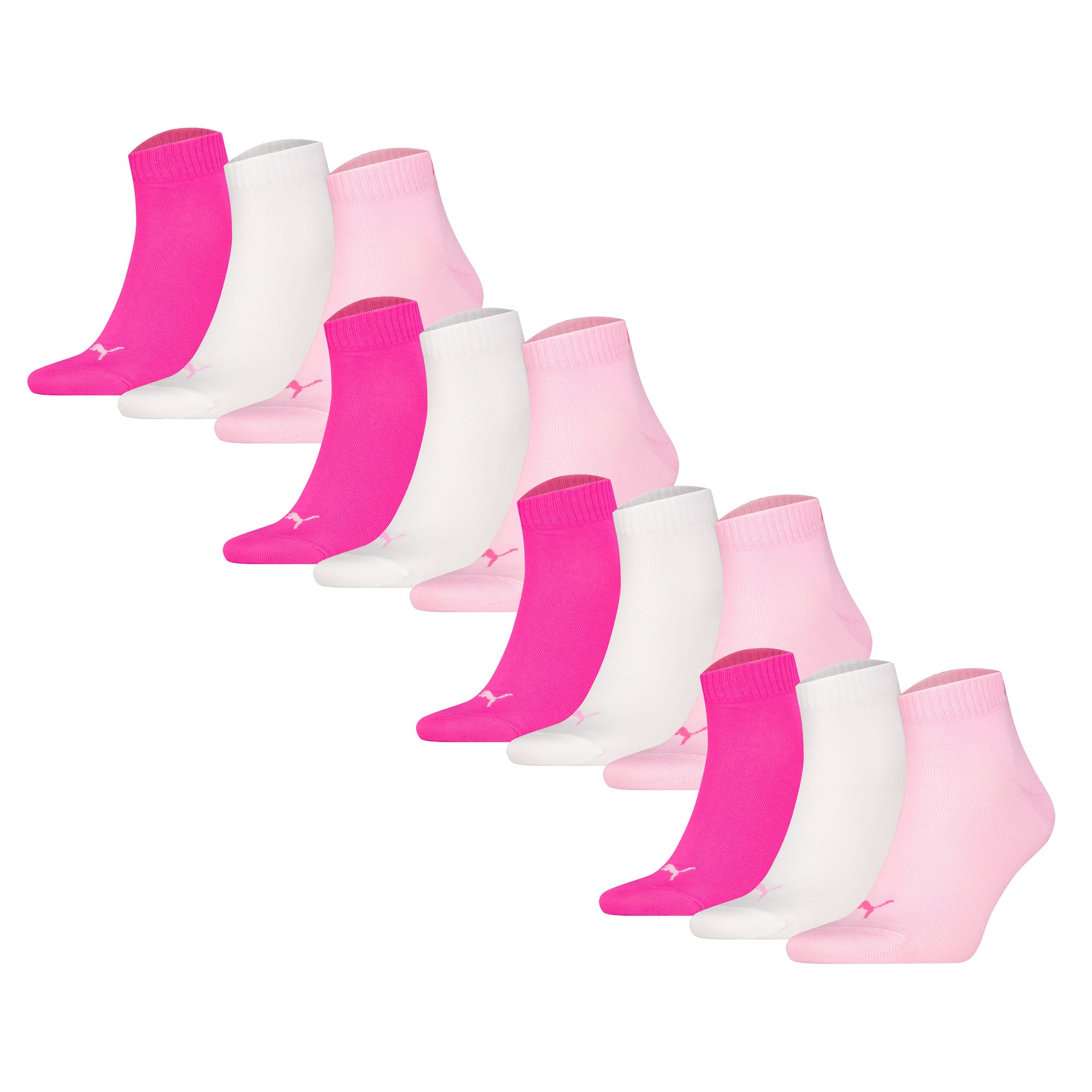 PUMA Unisex Quartersocken, 12er Pack - Quarter Plain 12P, Logo, einfarbig