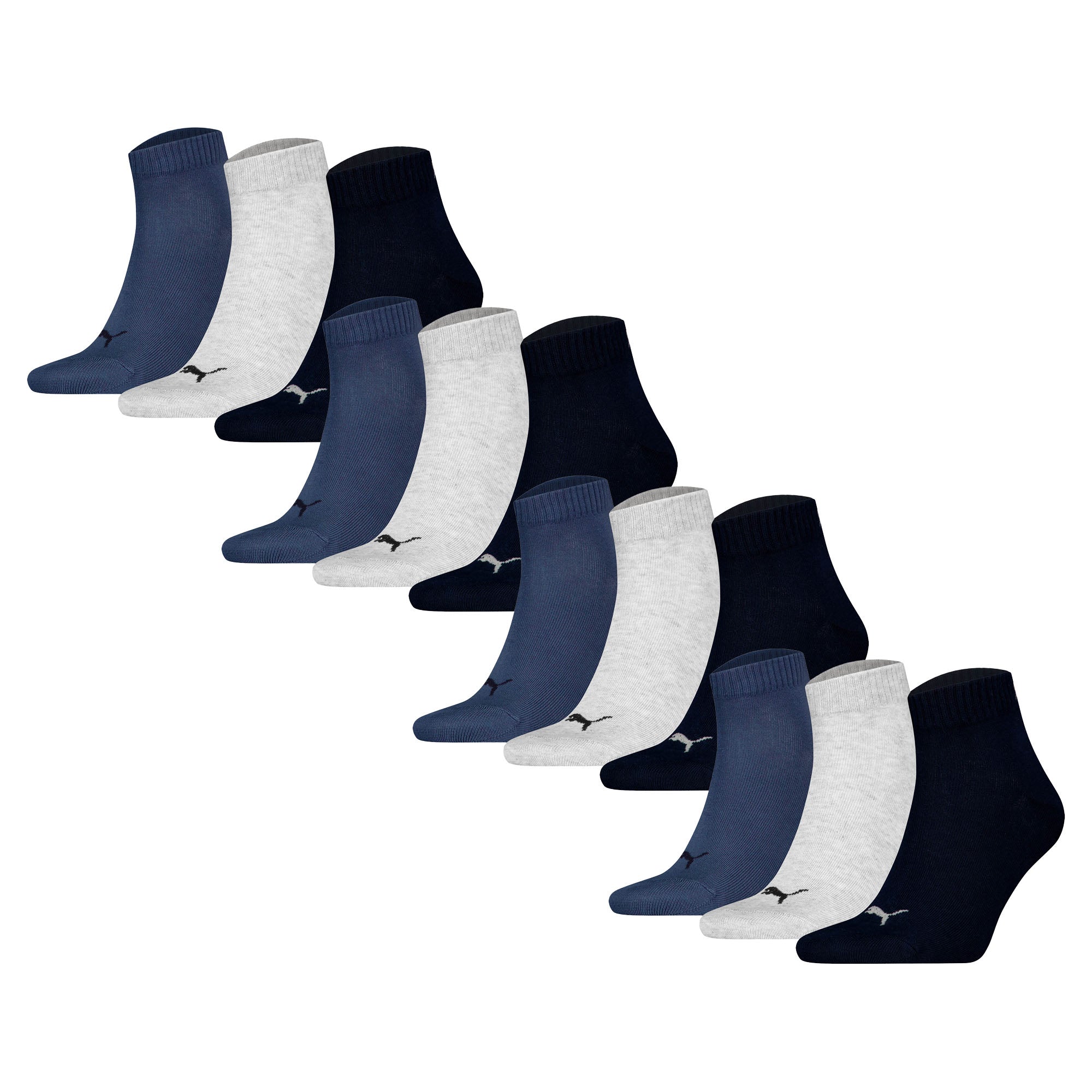 PUMA Unisex Quarter socks, 12-pack - Quarter Plain 12P, logo, solid colour