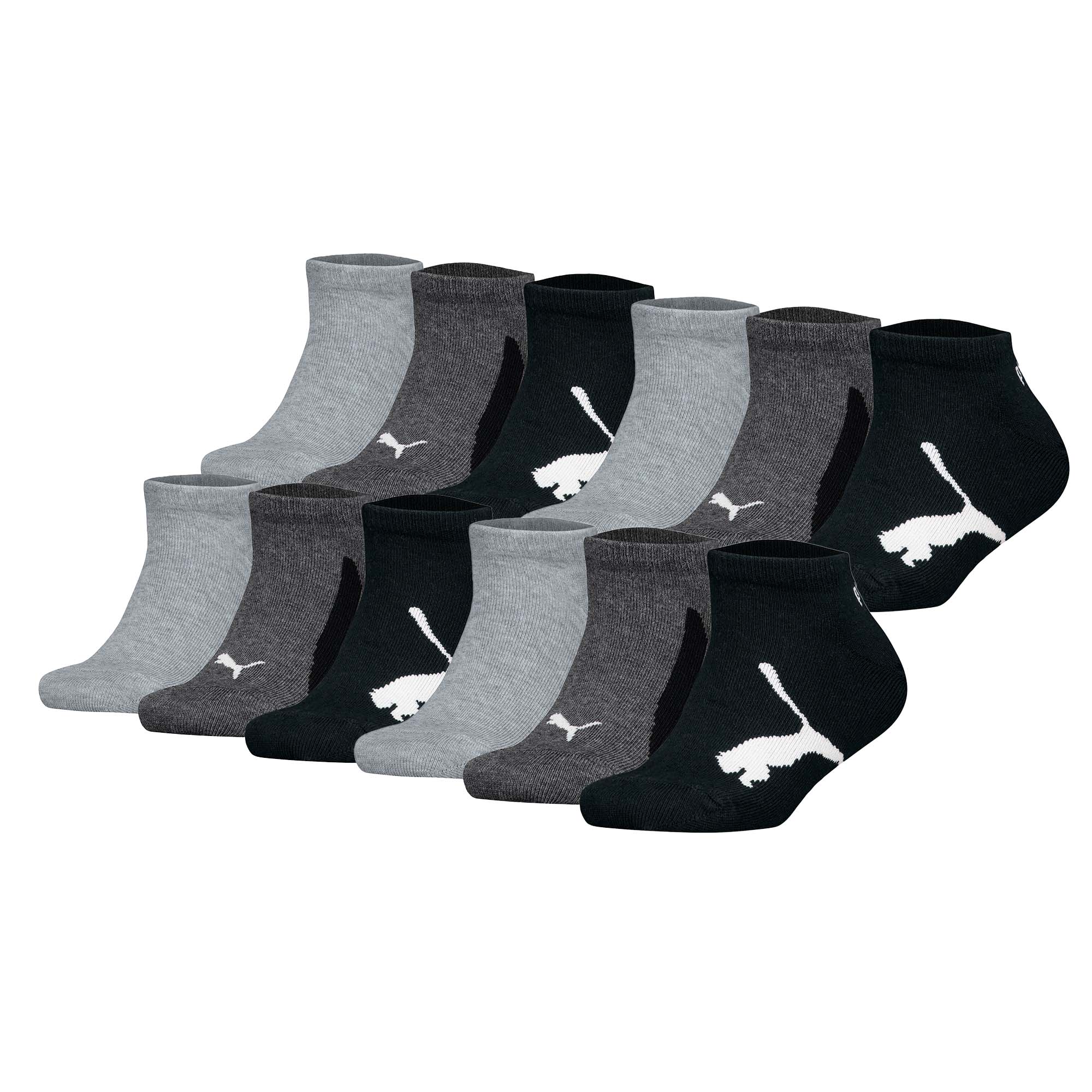 PUMA Kinder Sneakersocken, 12er Pack - BWT Sneaker 12P, Logos, einfarbig
