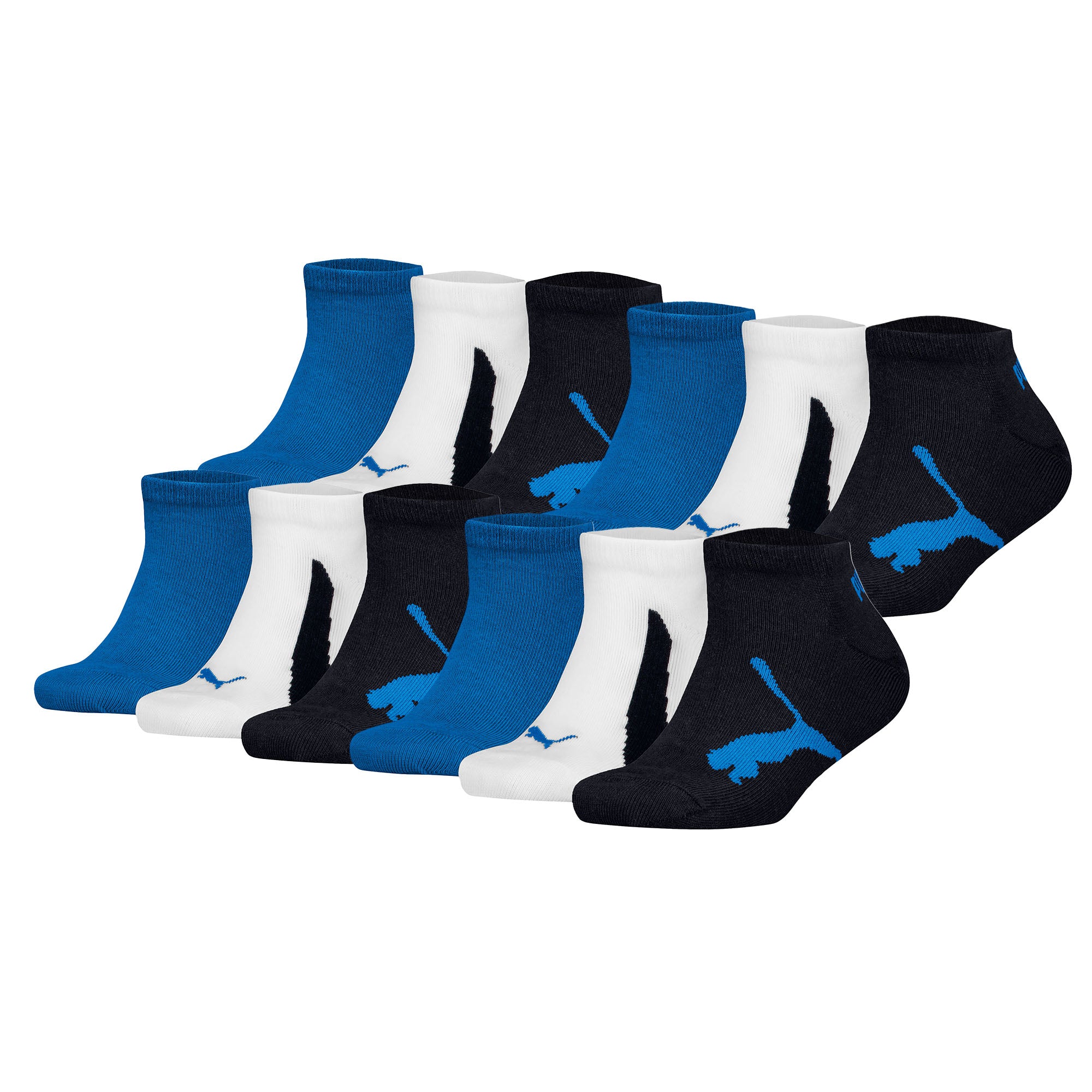PUMA Kinder Sneakersocken, 12er Pack - BWT Sneaker 12P, Logos, einfarbig