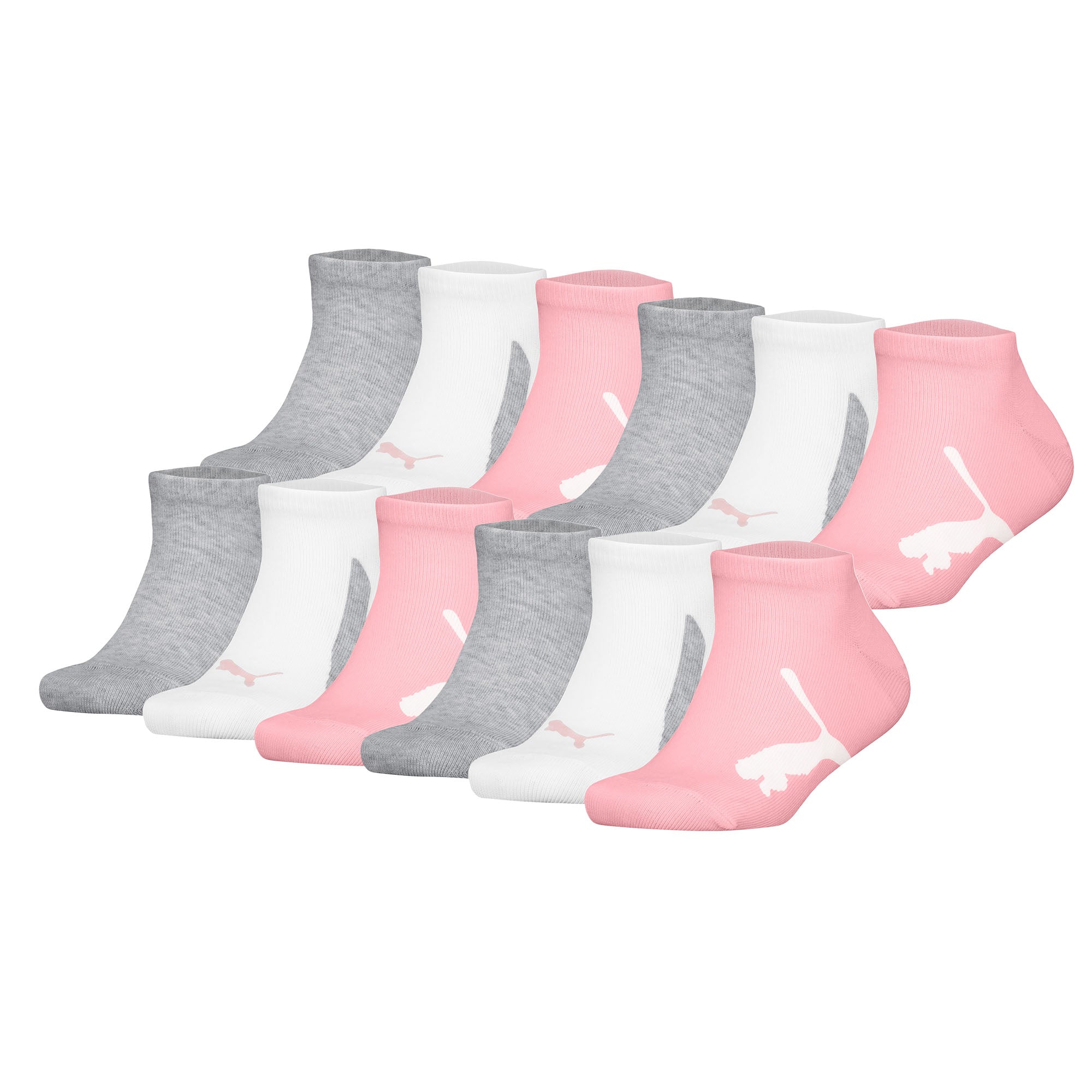 PUMA Kinder Sneakersocken, 12er Pack - BWT Sneaker 12P, Logos, einfarbig