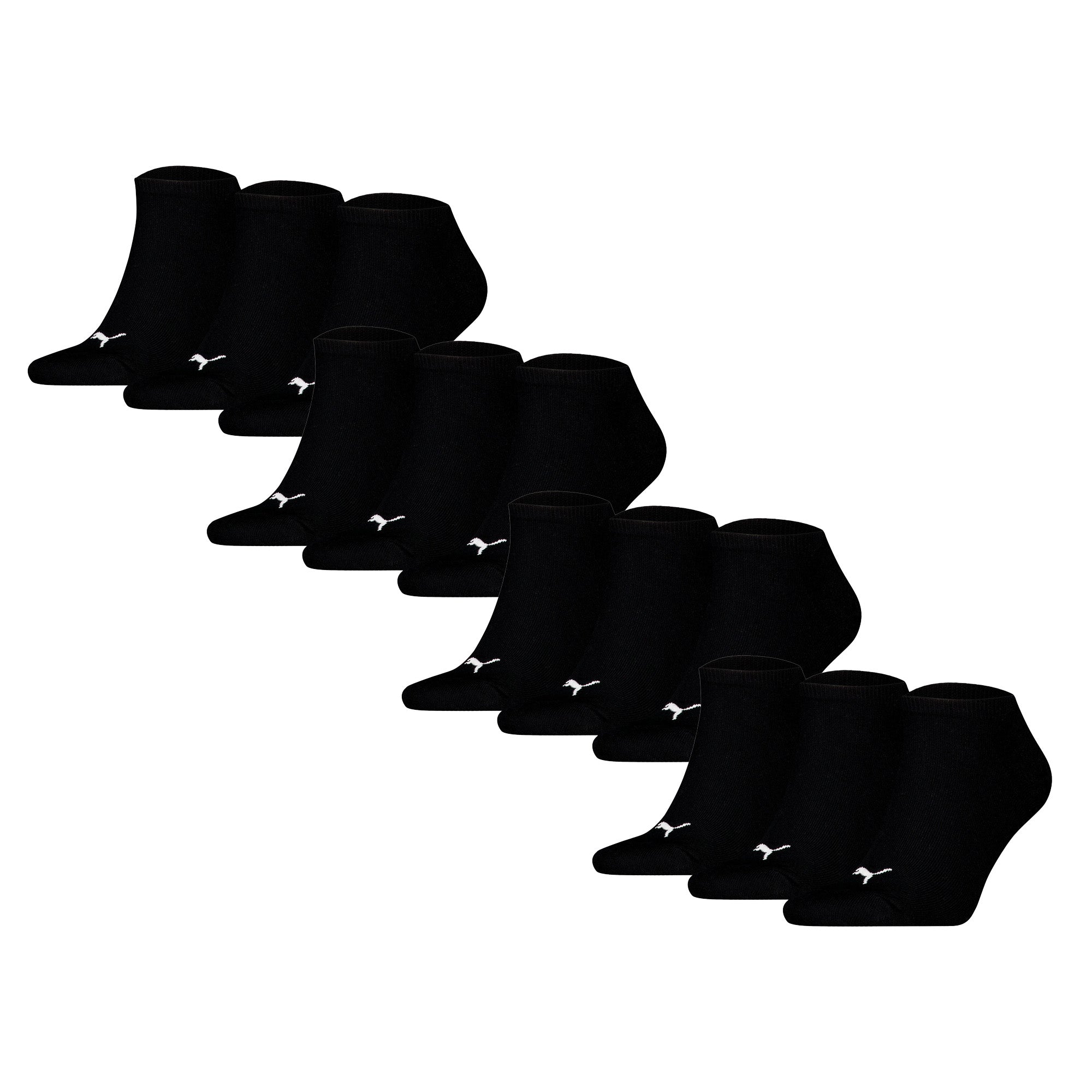 PUMA Unisex Sneaker Socks, 12-Pack - Sneaker Plain 12P, Logo, single-coloured