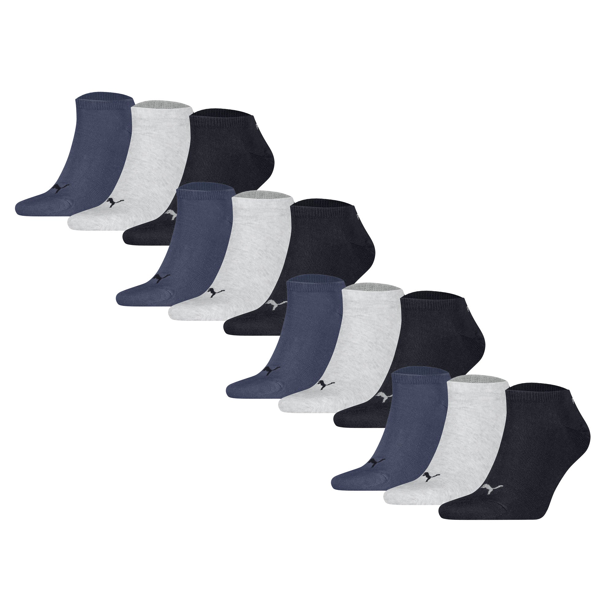 PUMA Unisex Sneakersocken, 12er Pack - Sneaker Plain 12P, Logo, einfarbig