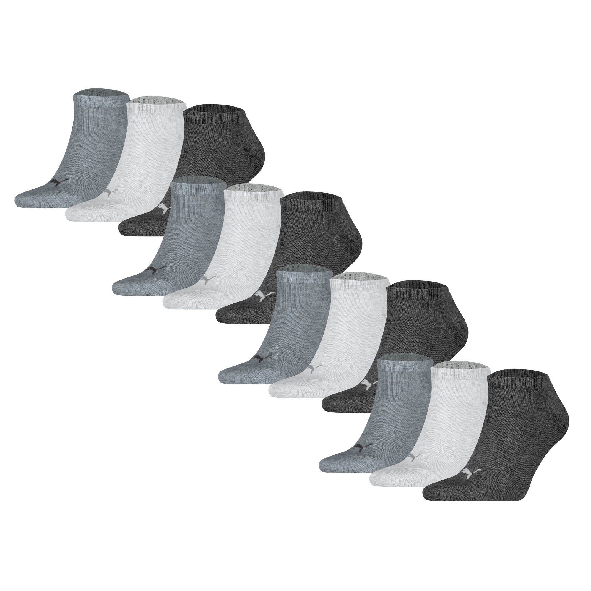 PUMA Unisex Sneaker Socks, 12-Pack - Sneaker Plain 12P, Logo, single-coloured