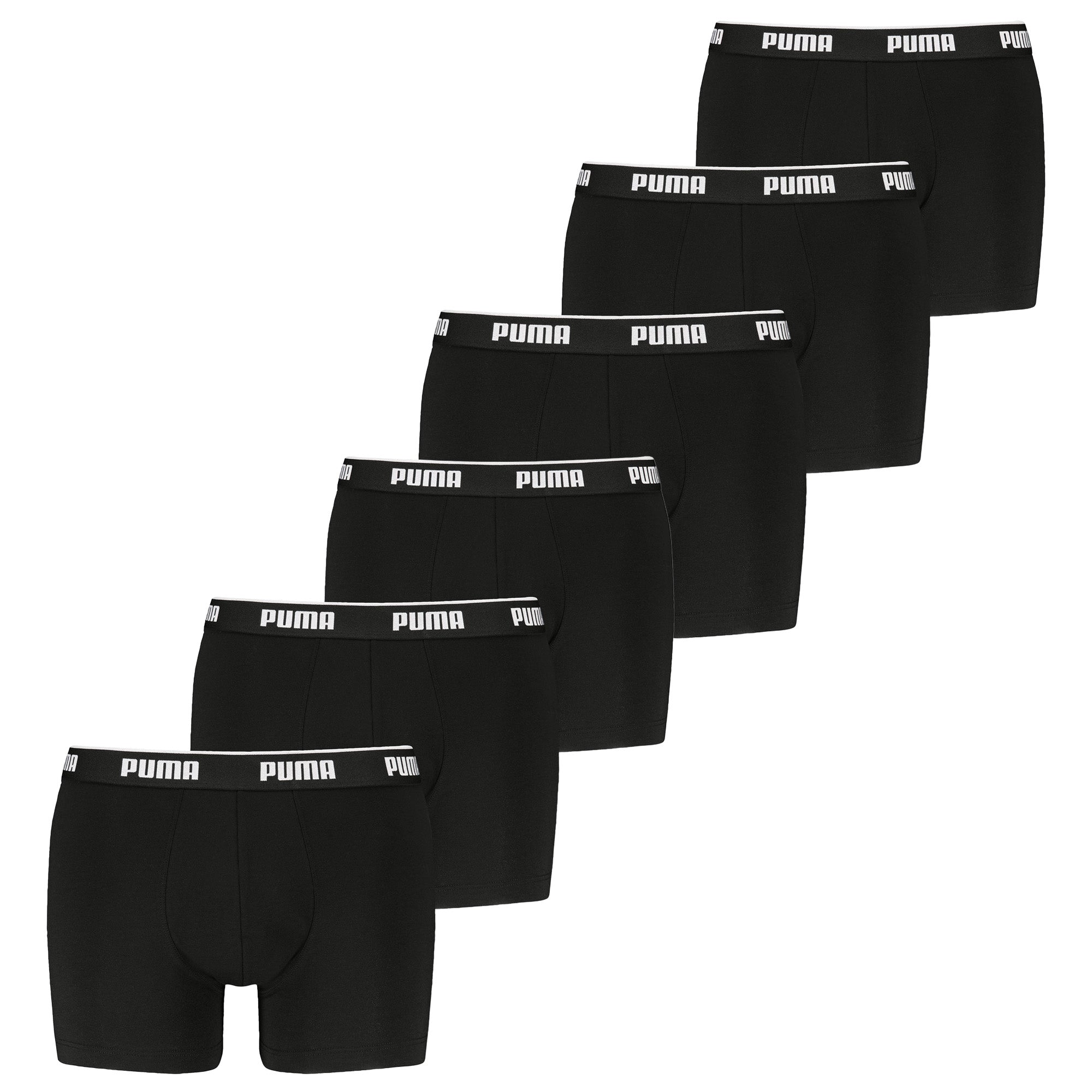 PUMA Men Boxer Shorts, 6-pack - Boxer 6P, Cotton Stretch, Logo, plain