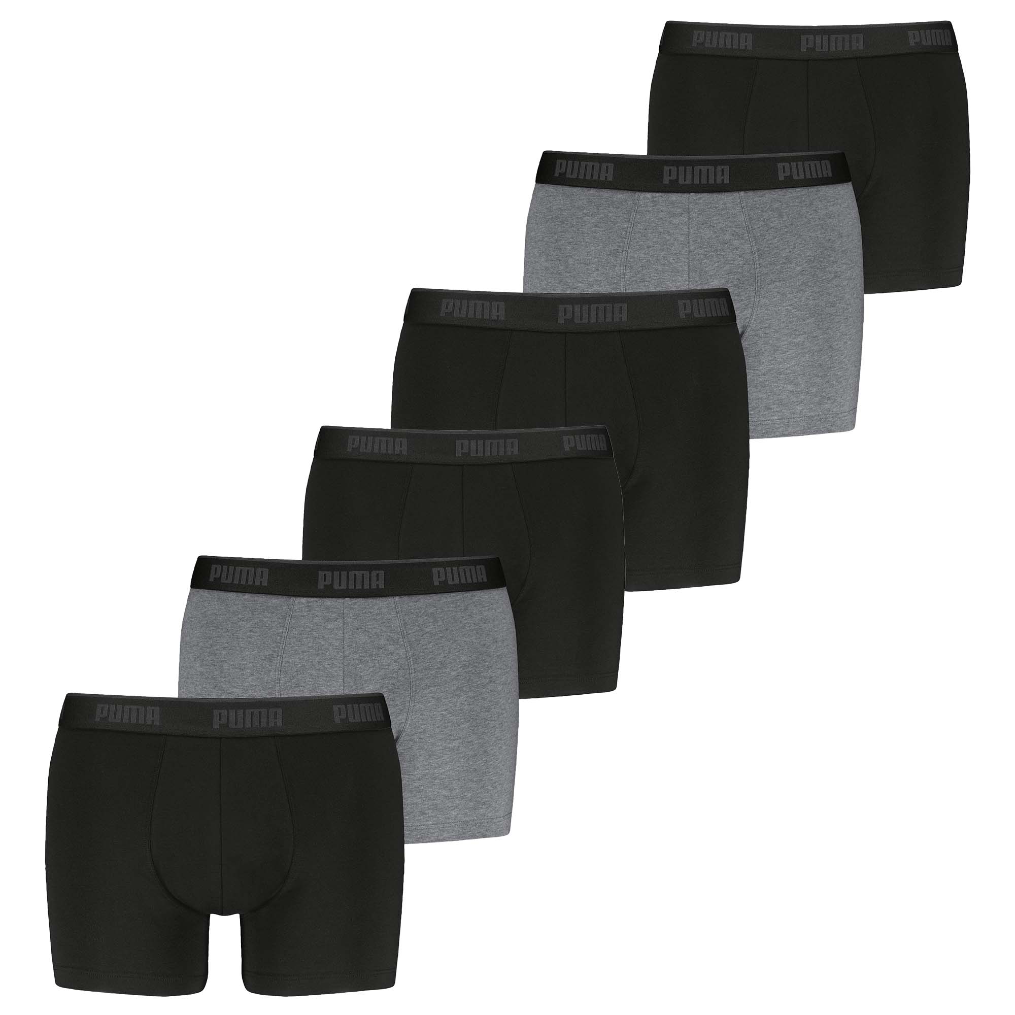 PUMA Men Boxer Shorts, 6-pack - Boxer 6P, Cotton Stretch, Logo, plain