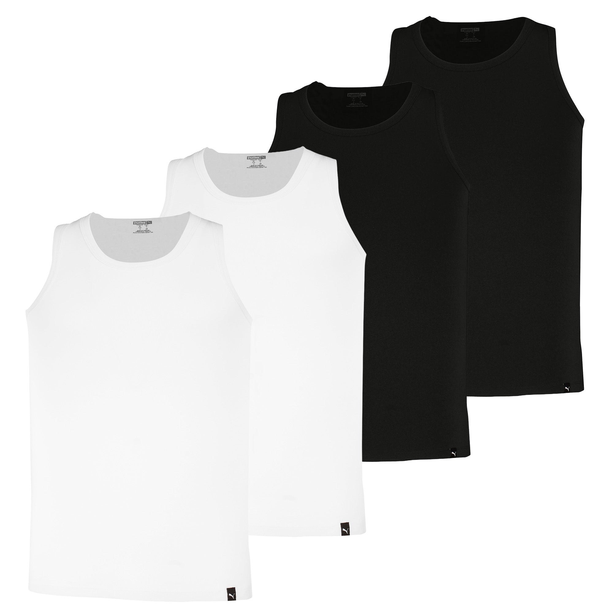 PUMA Herren Tank Tops, 4er Pack - Tank Top 4P, Unterhemd, Rundhals, Regular Fit