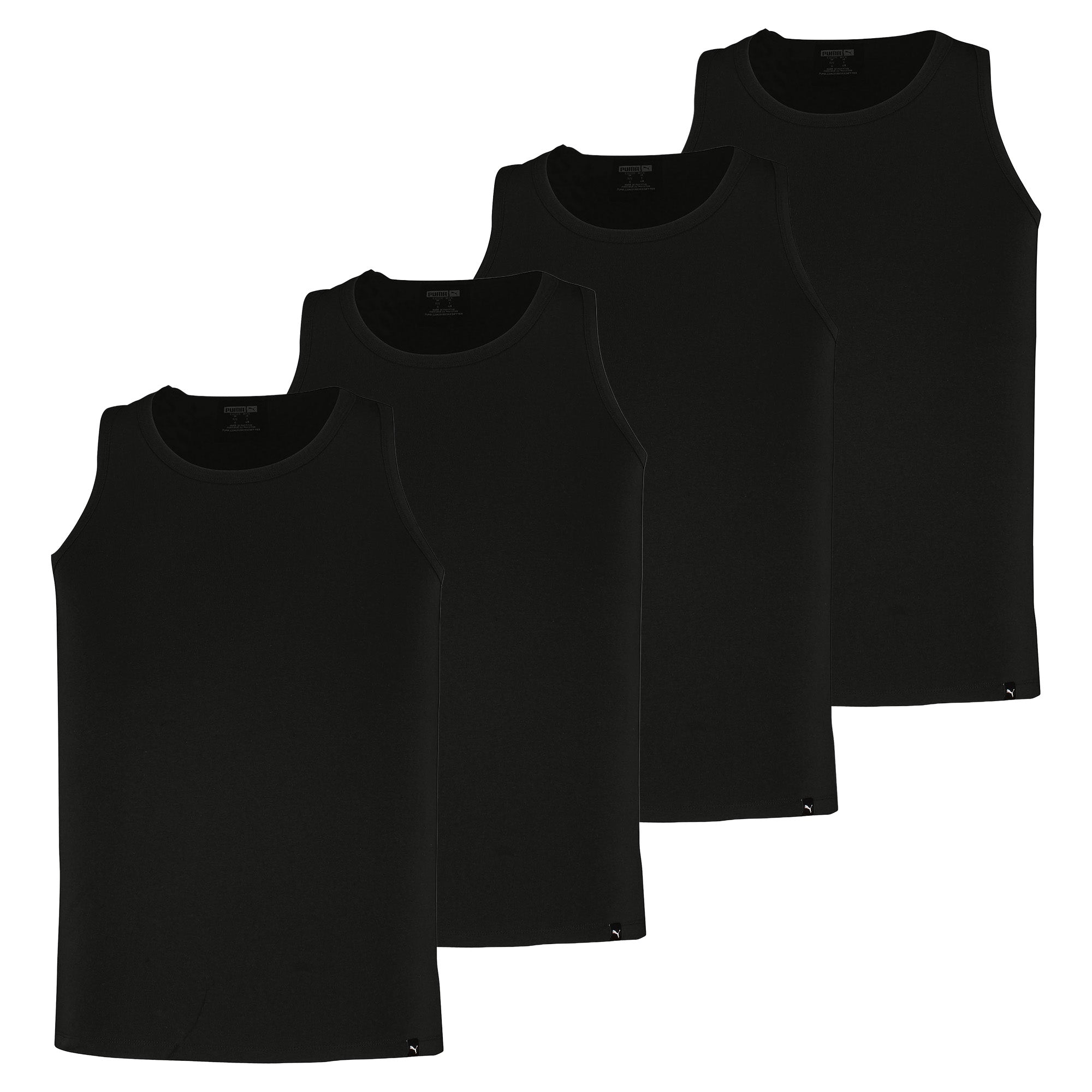 PUMA Herren Tank Tops, 4er Pack - Tank Top 4P, Unterhemd, Rundhals, Regular Fit