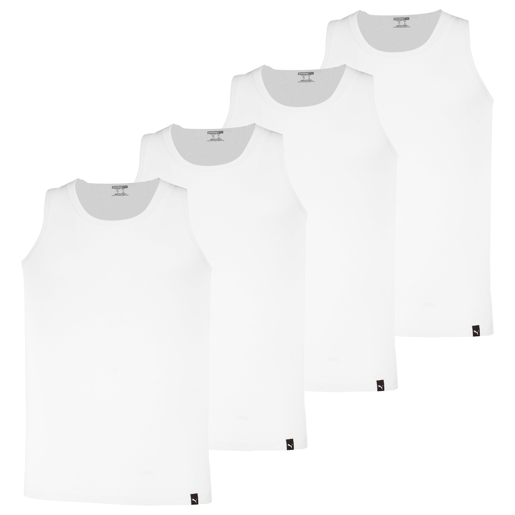 PUMA Herren Tank Tops, 4er Pack - Tank Top 4P, Unterhemd, Rundhals, Regular Fit