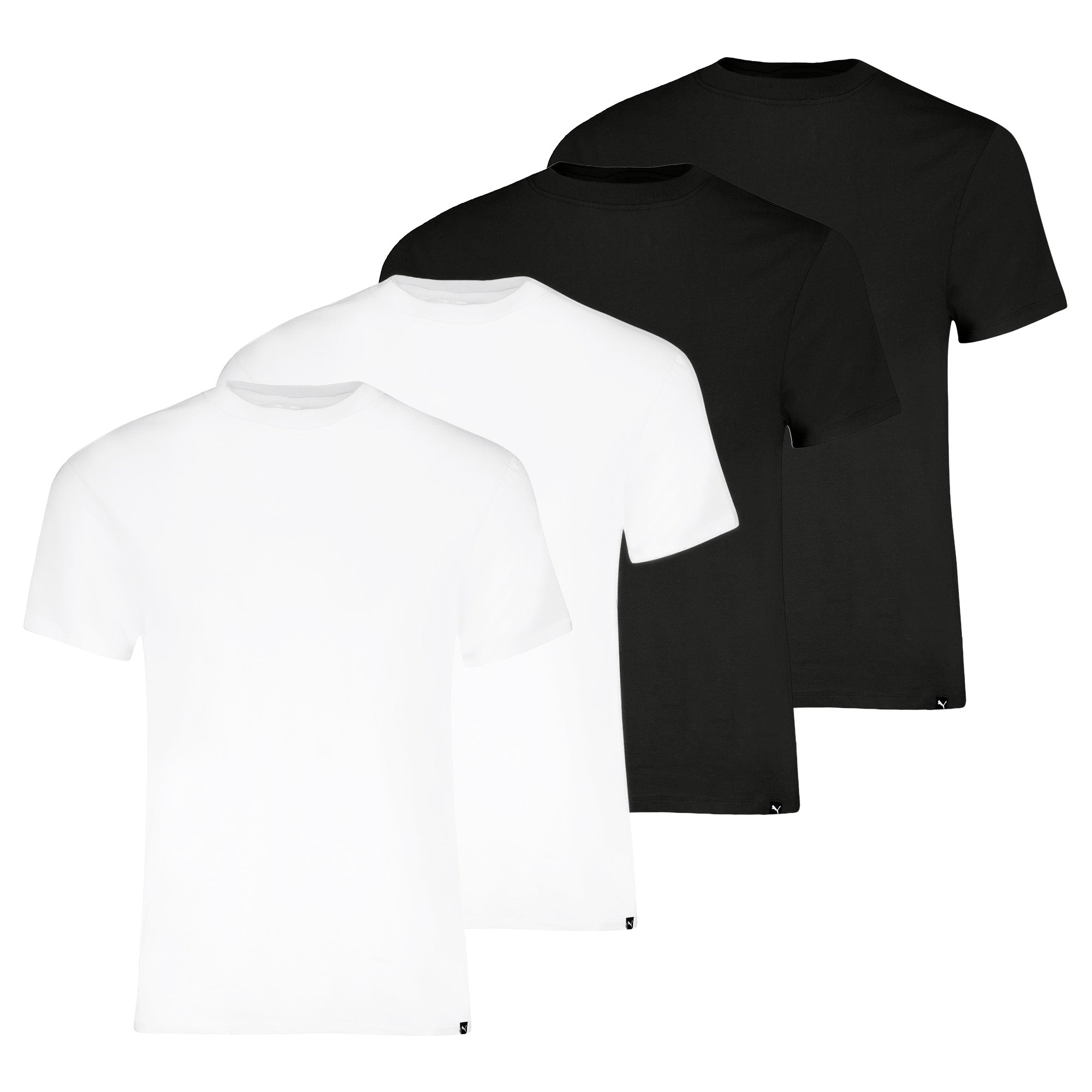 PUMA Herren T-Shirts, 4er Pack - Crew Neck Tee 4P, Rundhals Regular Fit, Baumwolle, einfarbig
