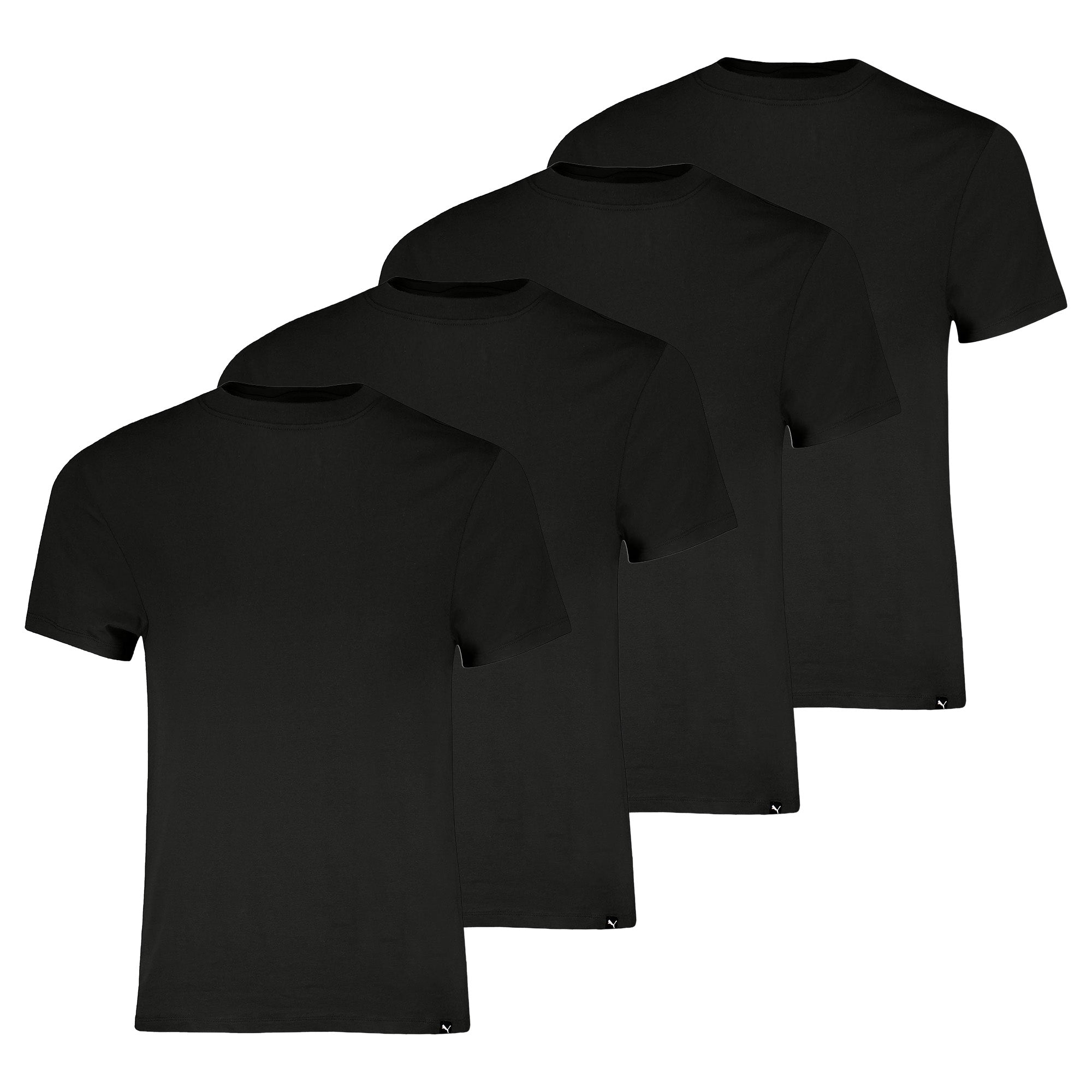 PUMA Herren T-Shirts, 4er Pack - Crew Neck Tee 4P, Rundhals Regular Fit, Baumwolle, einfarbig