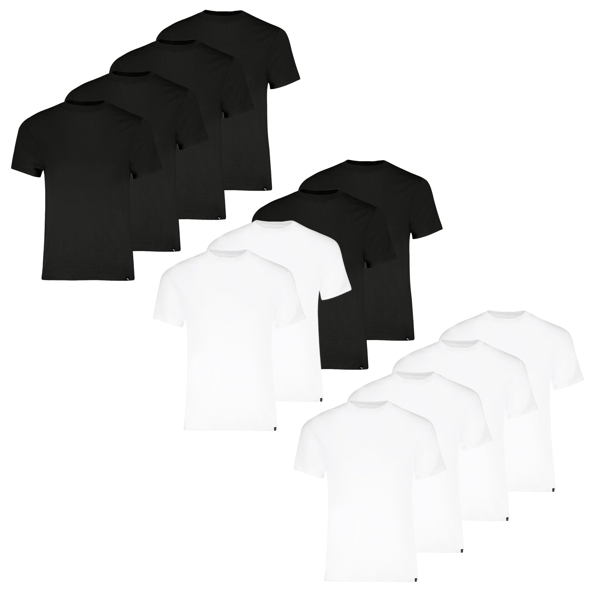 PUMA Herren T-Shirts, 4er Pack - Crew Neck Tee 4P, Rundhals Regular Fit, Baumwolle, einfarbig
