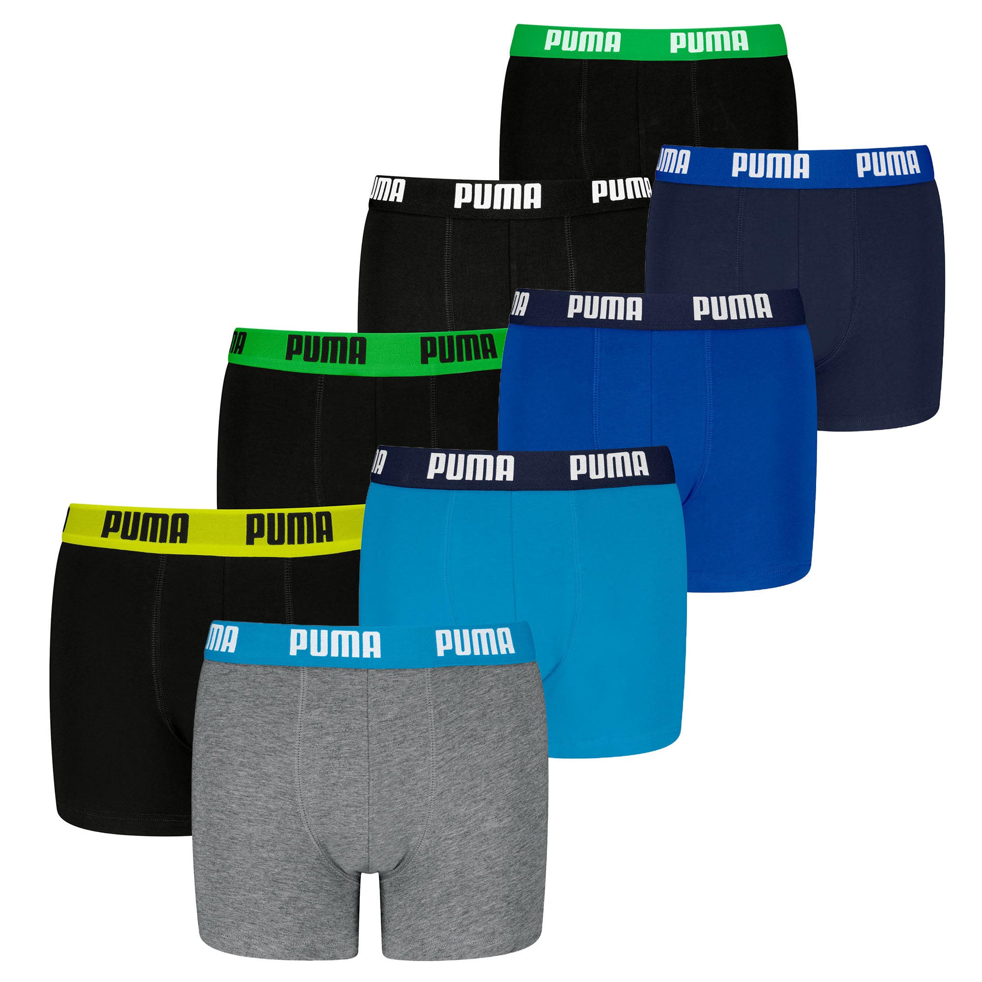 PUMA Boys Boxer shorts, 8-pack - Everyday Basic Boxers ECOM 8P, cotton blend, logo