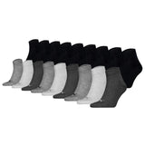 PUMA Unisex Quarter Socks, 18 Pack - Quarter Plain ECOM 18P, Logo, solid colour