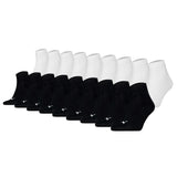 PUMA Unisex Quarter Socks, 18 Pack - Quarter Plain ECOM 18P, Logo, solid colour