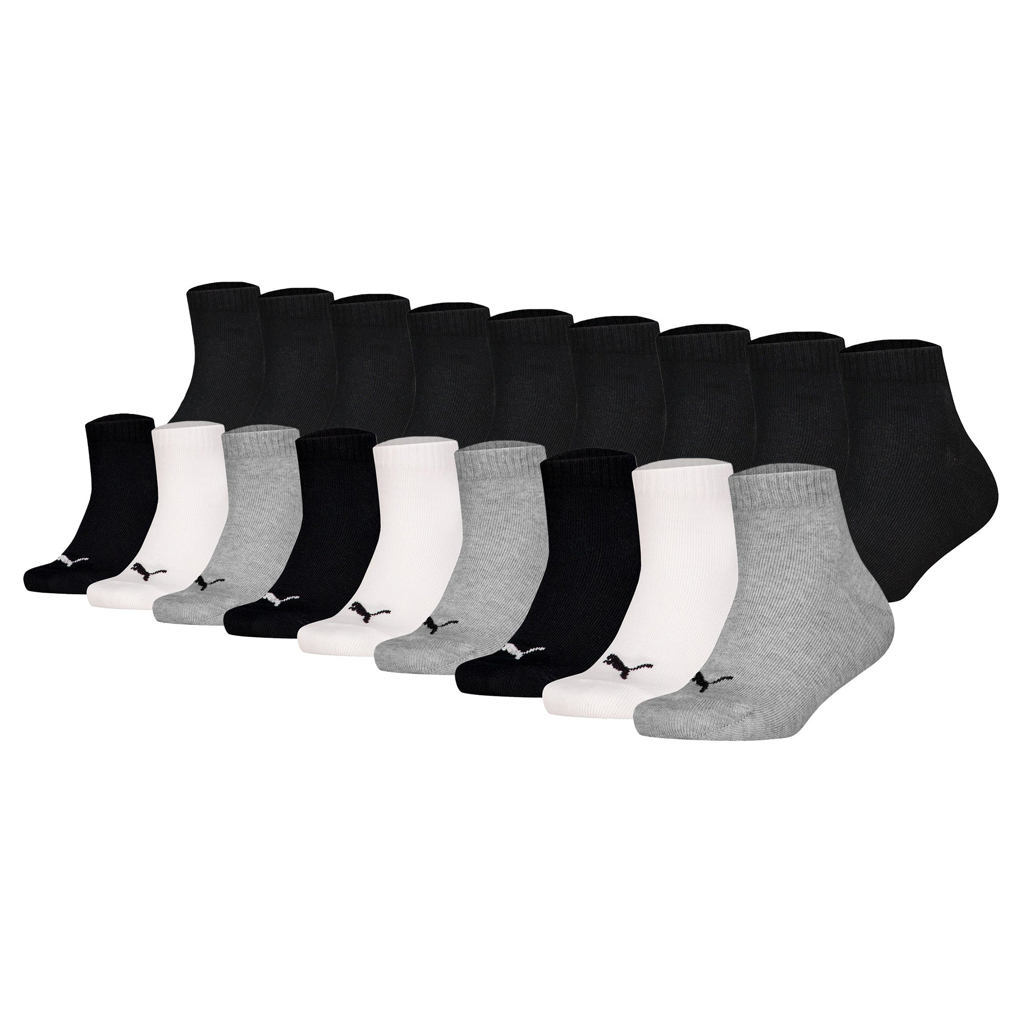 PUMA Kinder Quartersocken, 18er Pack - Plain Quarter ECOM 18P, Logo, einfarbig