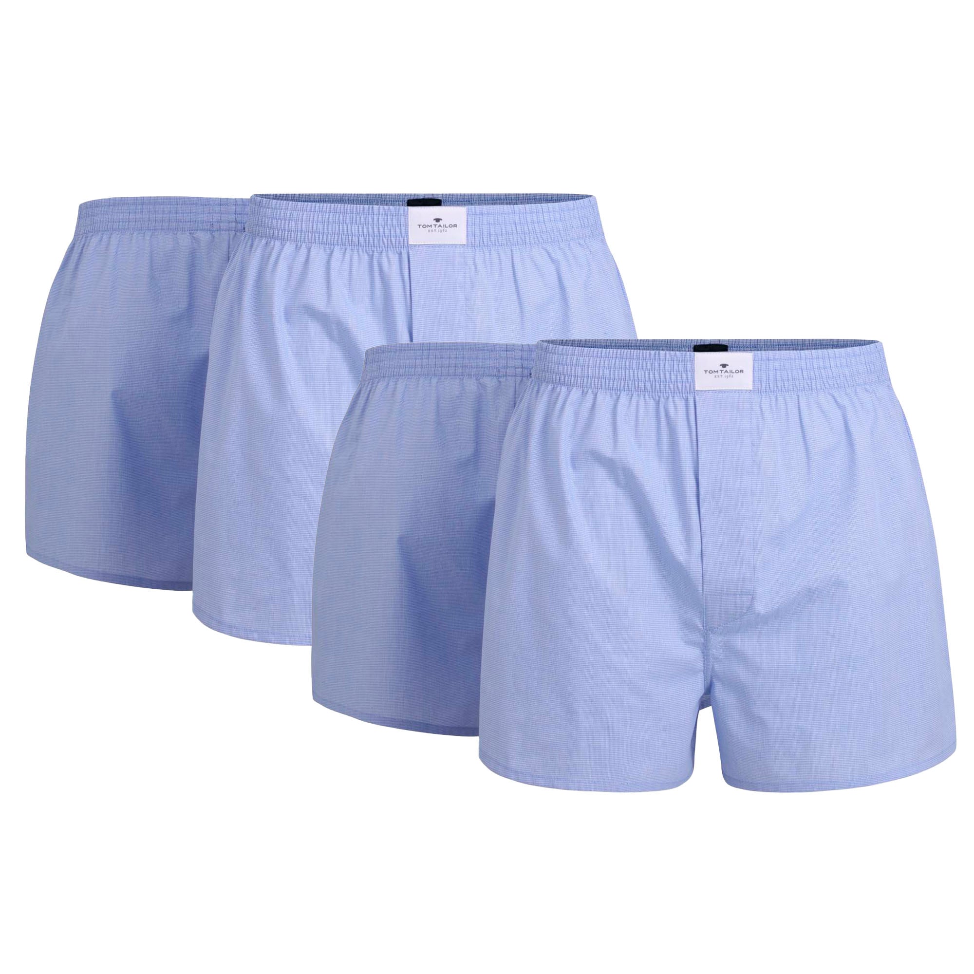 TOM TAILOR men's boxer shorts, 4-pack - woven shorts, cotton, poplin, check