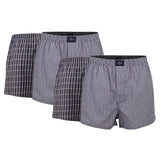 TOM TAILOR men's boxer shorts, 4-pack - woven shorts, cotton, poplin, check