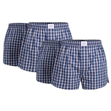 TOM TAILOR men's boxer shorts, 4-pack - woven shorts, cotton, poplin, check
