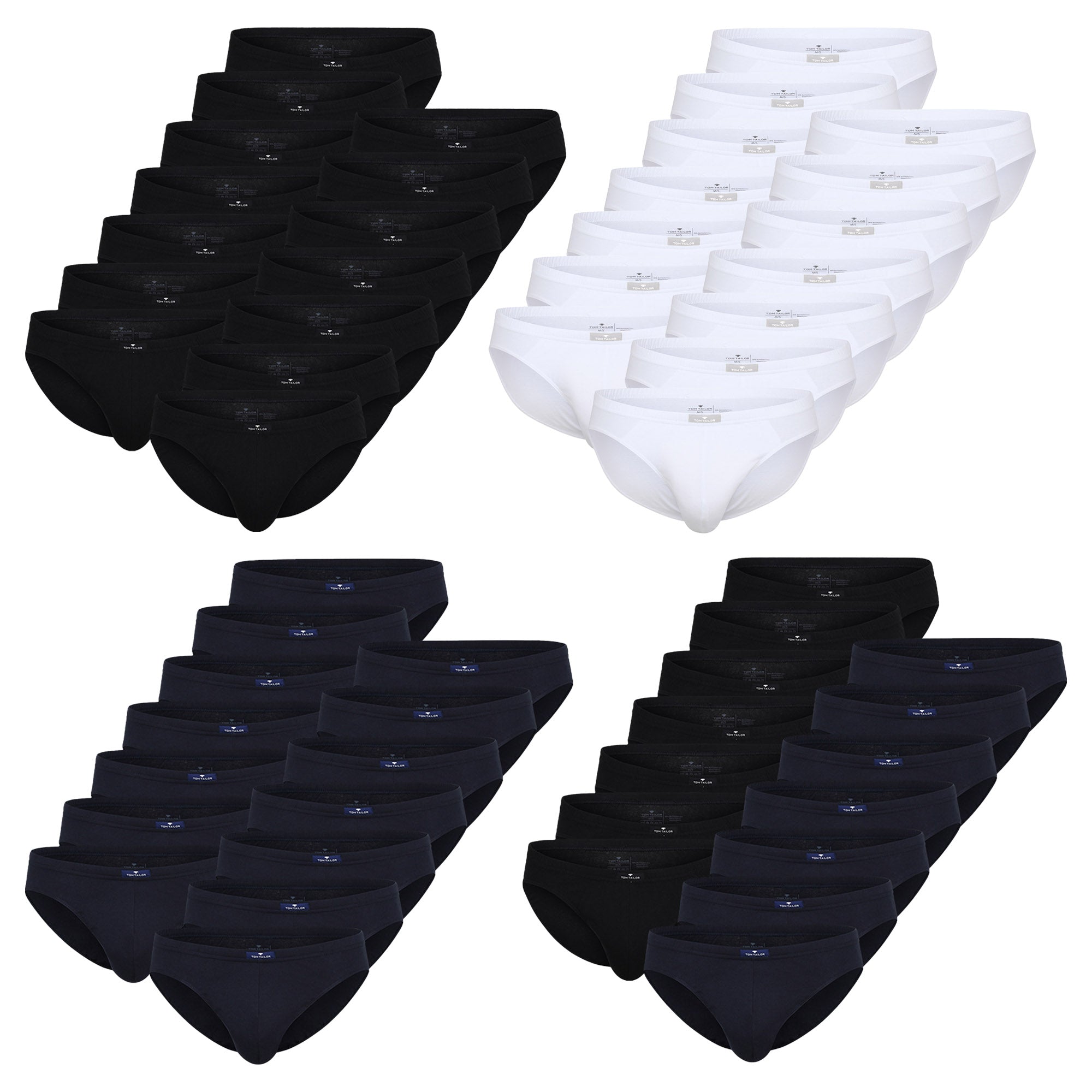 TOM TAILOR Herren Slips, 14er Pack - Mini-Slip, Briefs, Pure Cotton, Jersey, uni