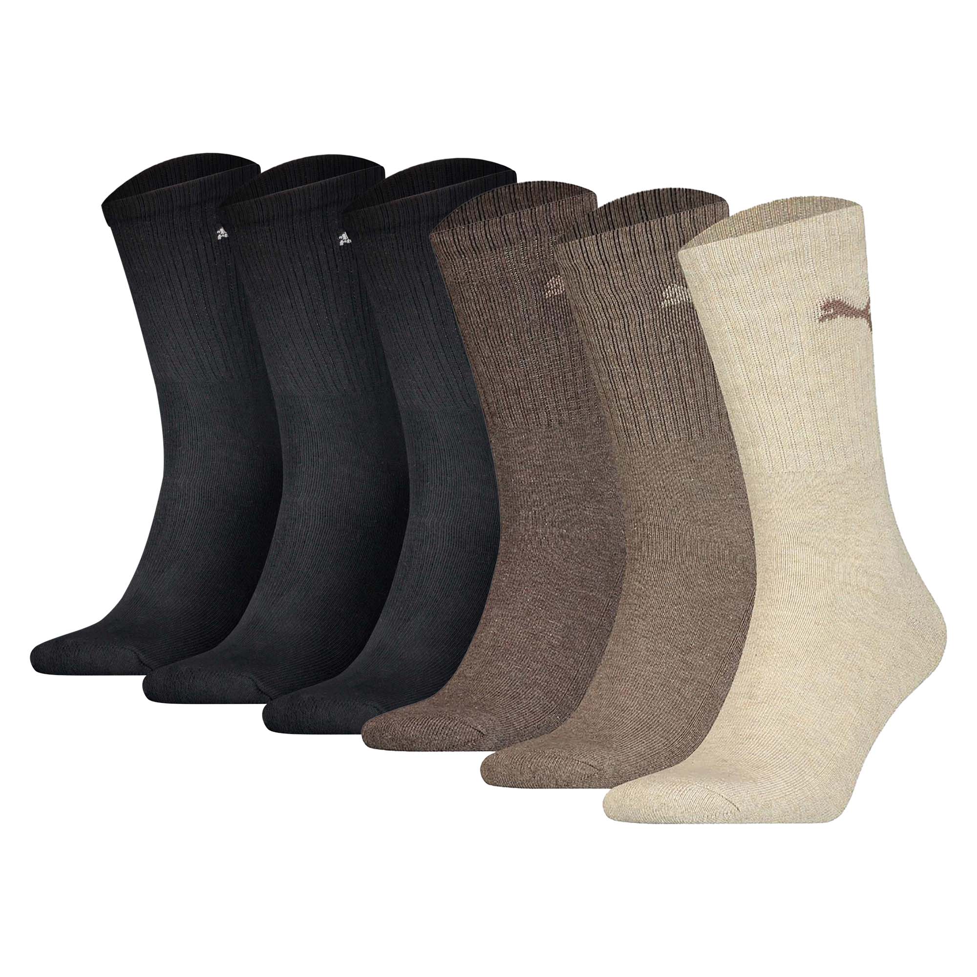PUMA Unisex Sportsocken, 6er Pack - Tennissocken, Crew Sport Socken, einfarbig (2x 3 Paar)