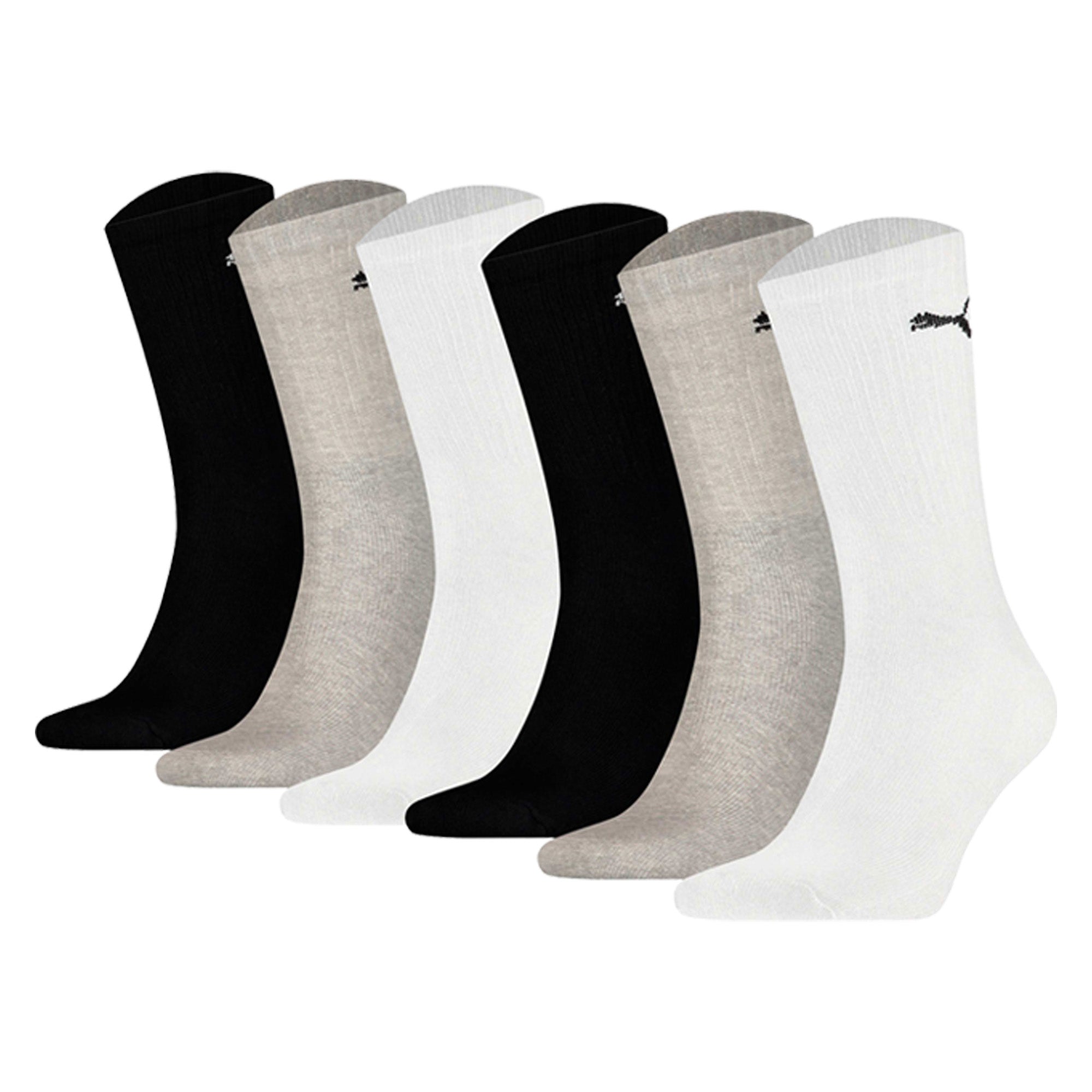 PUMA Unisex Sportsocken, 6 Paar - Tennissocken, Crew Sport Socken, einfarbig