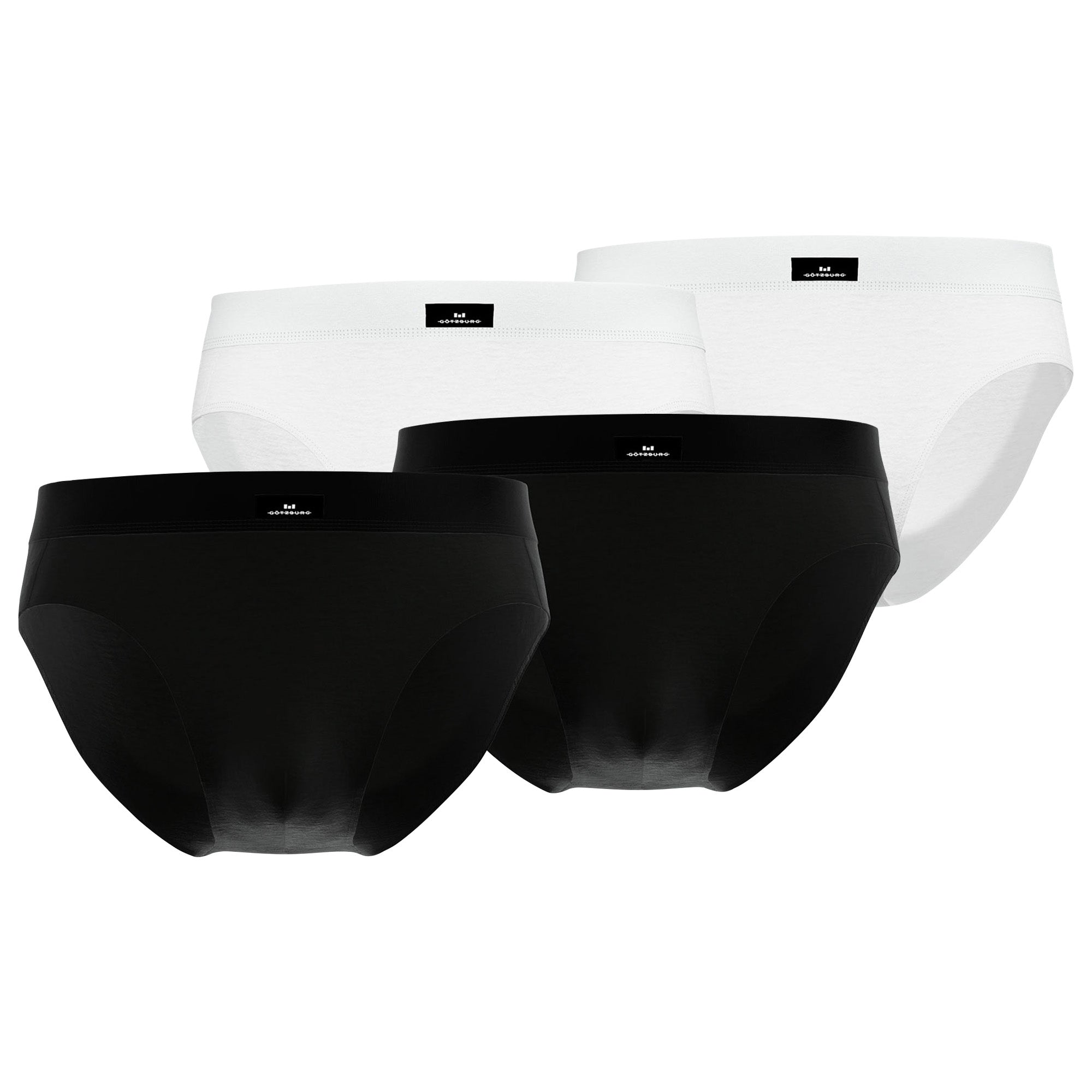 GÖTZBURG Herren Slips, 4er Pack - X-lastic, Unterwäsche, Unterhosen, Logo, einfarbig