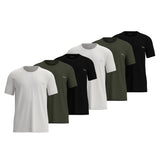 TOM TAILOR Men T-shirt, 6-pack – round neck, short sleeves, single jersey, cotton, plain colour