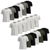 TOM TAILOR Men T-shirt, 6-pack – round neck, short sleeves, single jersey, cotton, plain colour