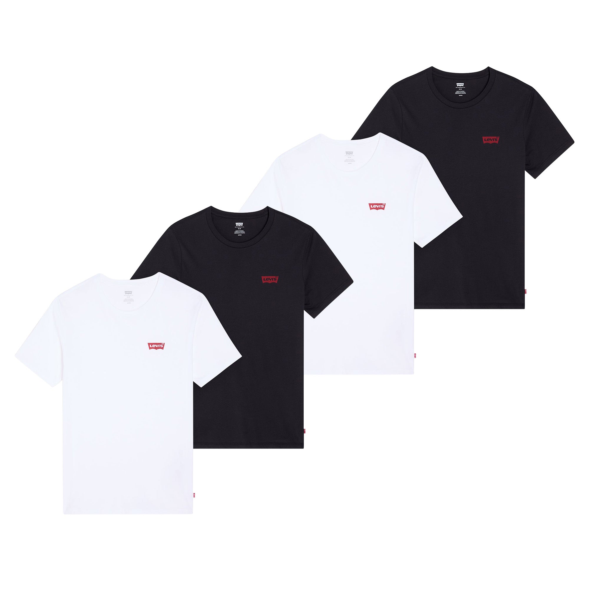 Levi's Herren T-Shirts, 4er Pack - "The Graphic Tee - 4 Pack", Rundhals, Baumwolle