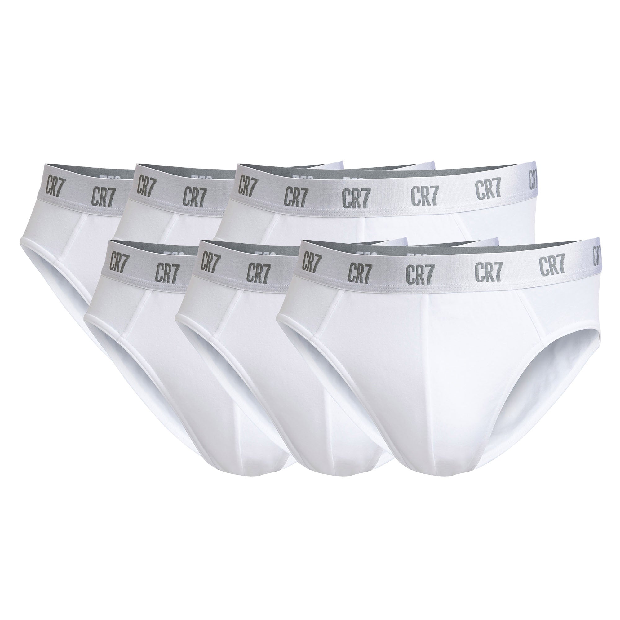 CR7 Herren Slips, 6er Pack - Briefs, Logobund, Stretch Cotton