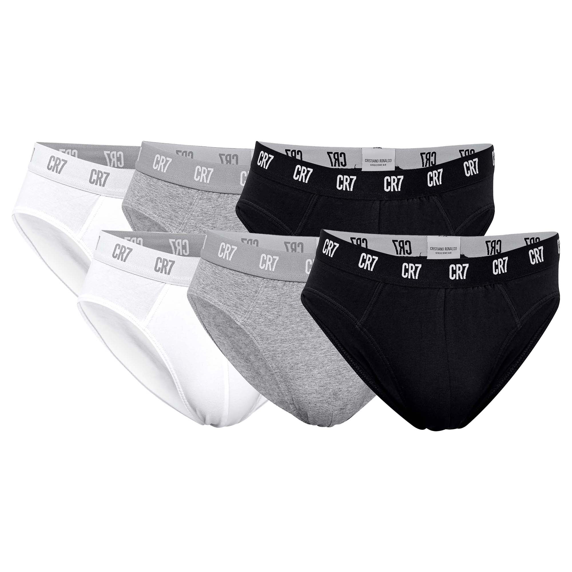 CR7 Men's Briefs, 6-pack - Briefs, Logo Waistband, Stretch Cotton