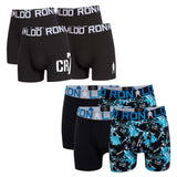 CR7 Boys' Boxer Shorts, 4-Pack - Trunks, Cotton Stretch, Logo Waistband