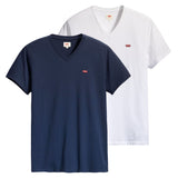 Levi's Men's T-Shirt pack of 2 - Original Housemark Tee, V-Neck, Cotton