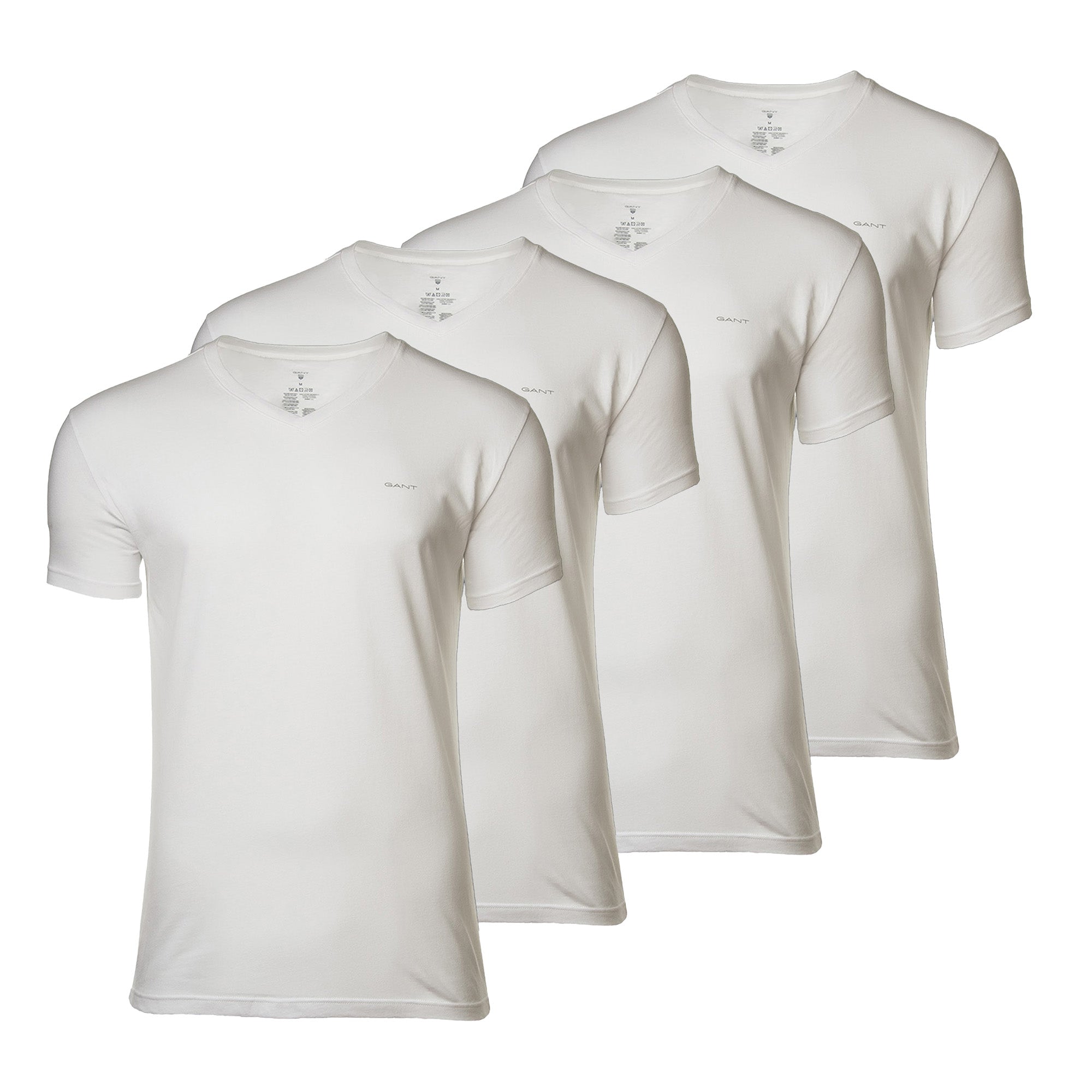 GANT men's T-shirt, 4-pack - V-NECK T-SHIRT 4-PACK, V-neck, short-sleeved, cotton