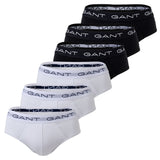 GANT Men's Briefs, 6-Pack - Brief 6-Pack, Slim Fit, Logo, Stretch Cotton, Plain